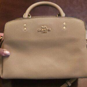 Beige Coach Shoulder Bag